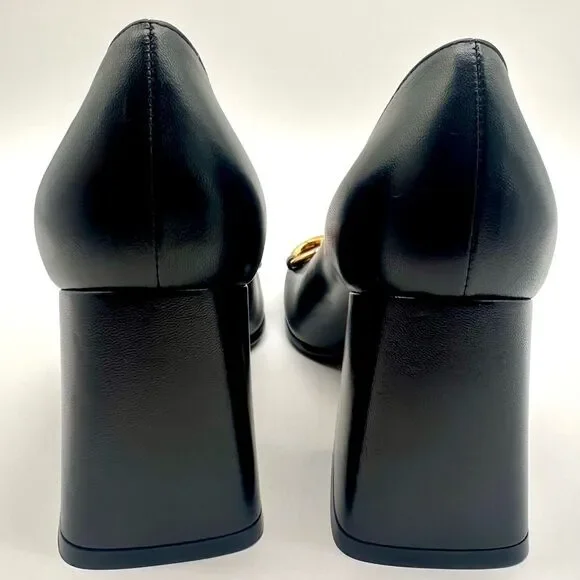 Gucci Baby Horsebit Pumps Black Leather Mid Block
Heel Square Toe EU 37 US 7 - Picture 4 of 13